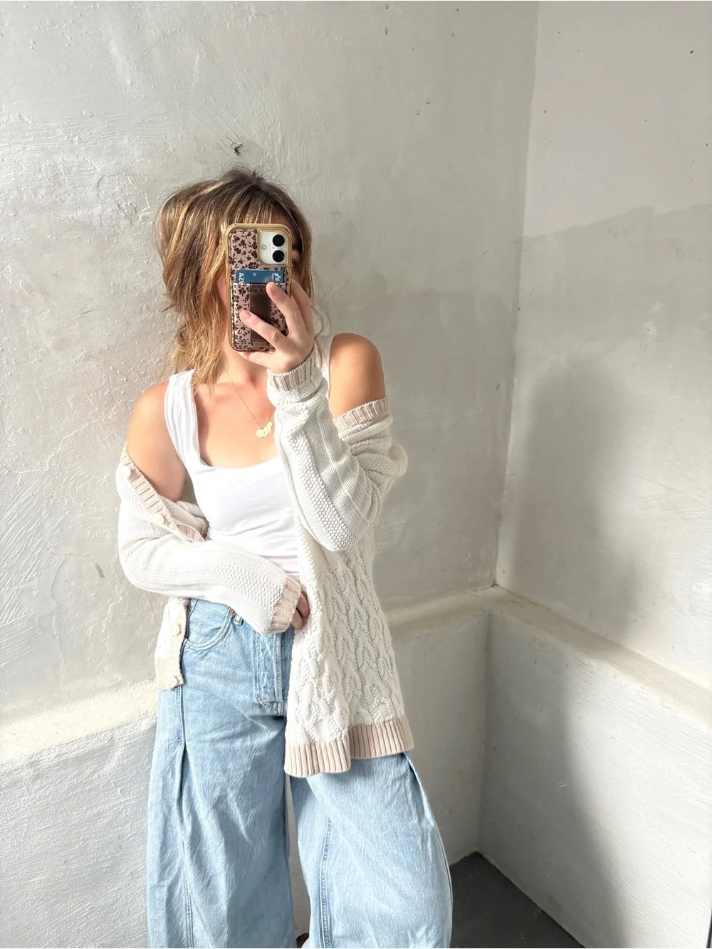 Y2K vintage knit corded cardigan